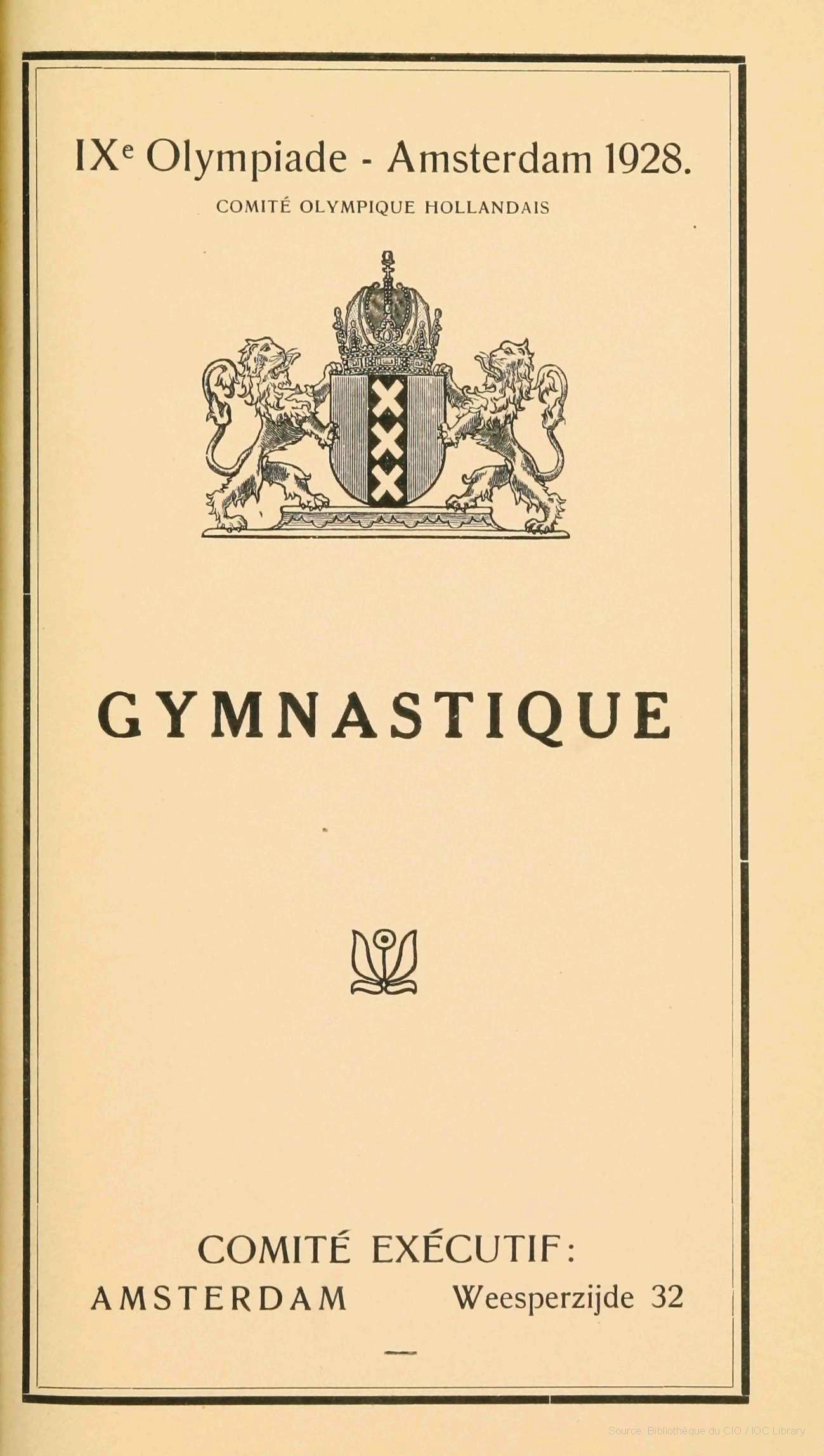 1928 The Rules for Men’s Gymnastics at the Olympic Games Gymnastics