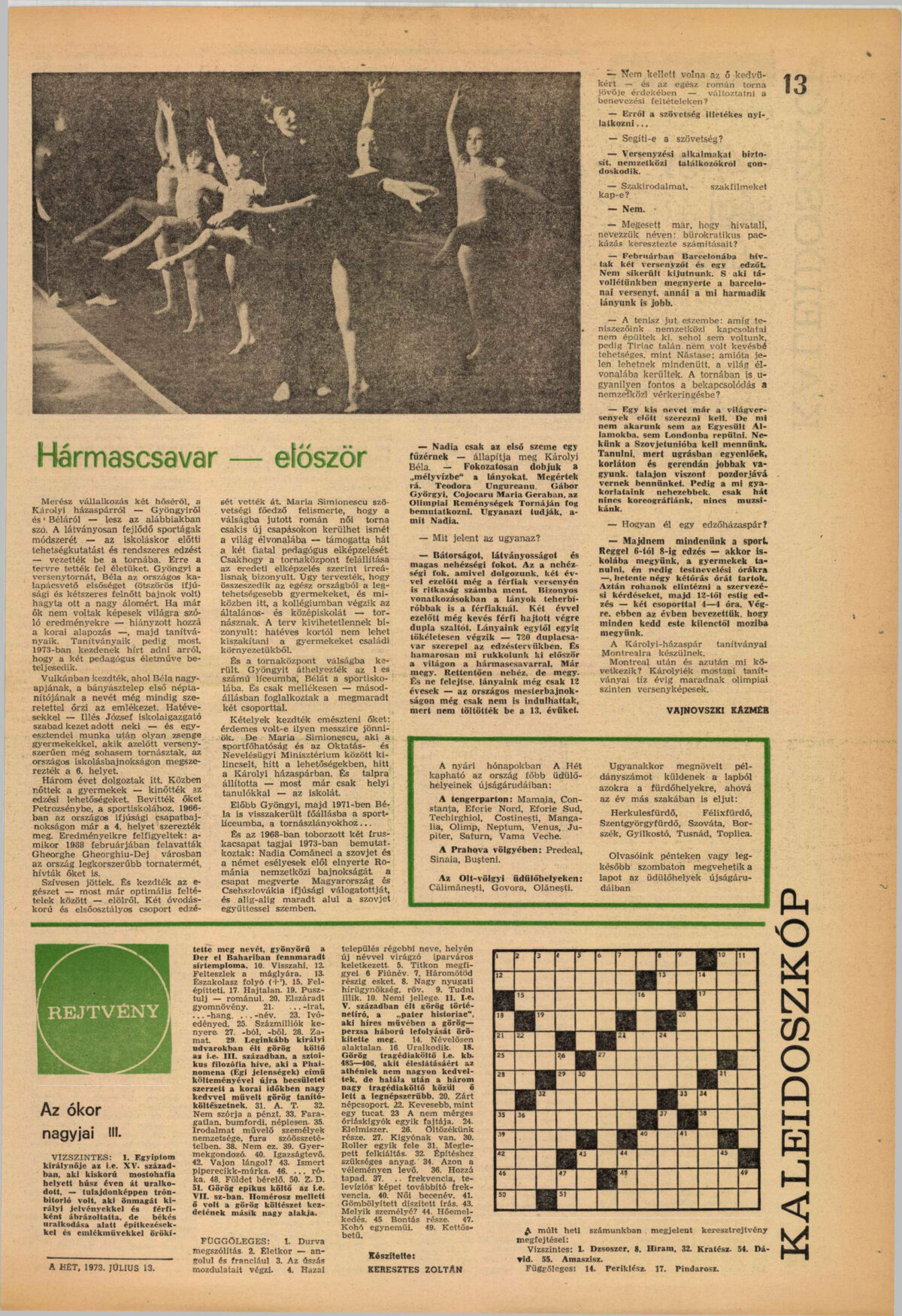 1973 An Early Interview with Béla Károlyi Gymnastics History